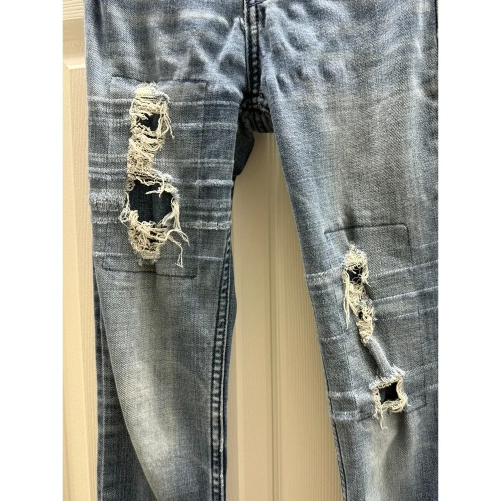 Abercrombie Kids Super Skinny Distressed Jeans Medium‎ Wash Size 12